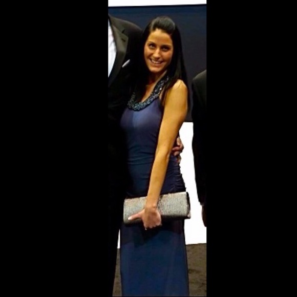 Maxi dress / Formal JS Boutique Dress / Rhinestone gray Maxi - Picture 3 of 4